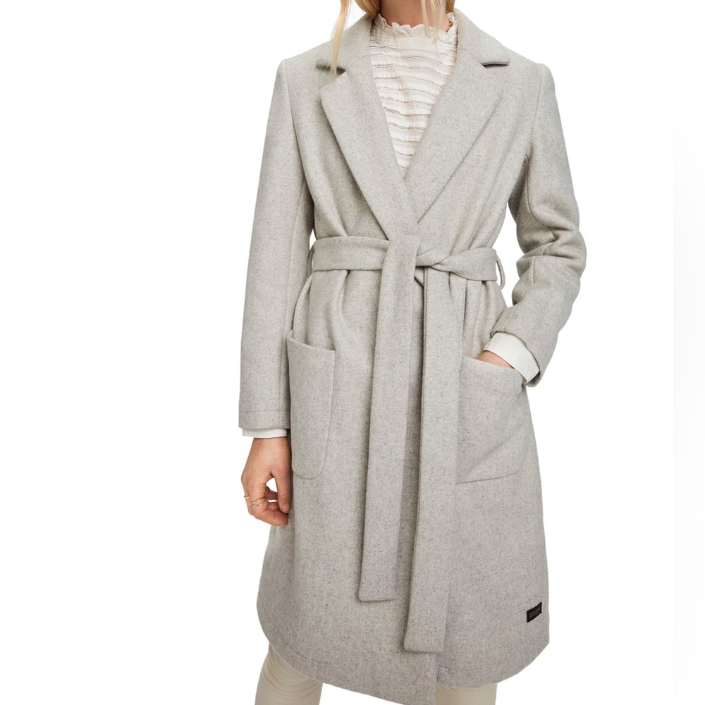 Scotch & Soda Light Tan/Gray Wool Coat
